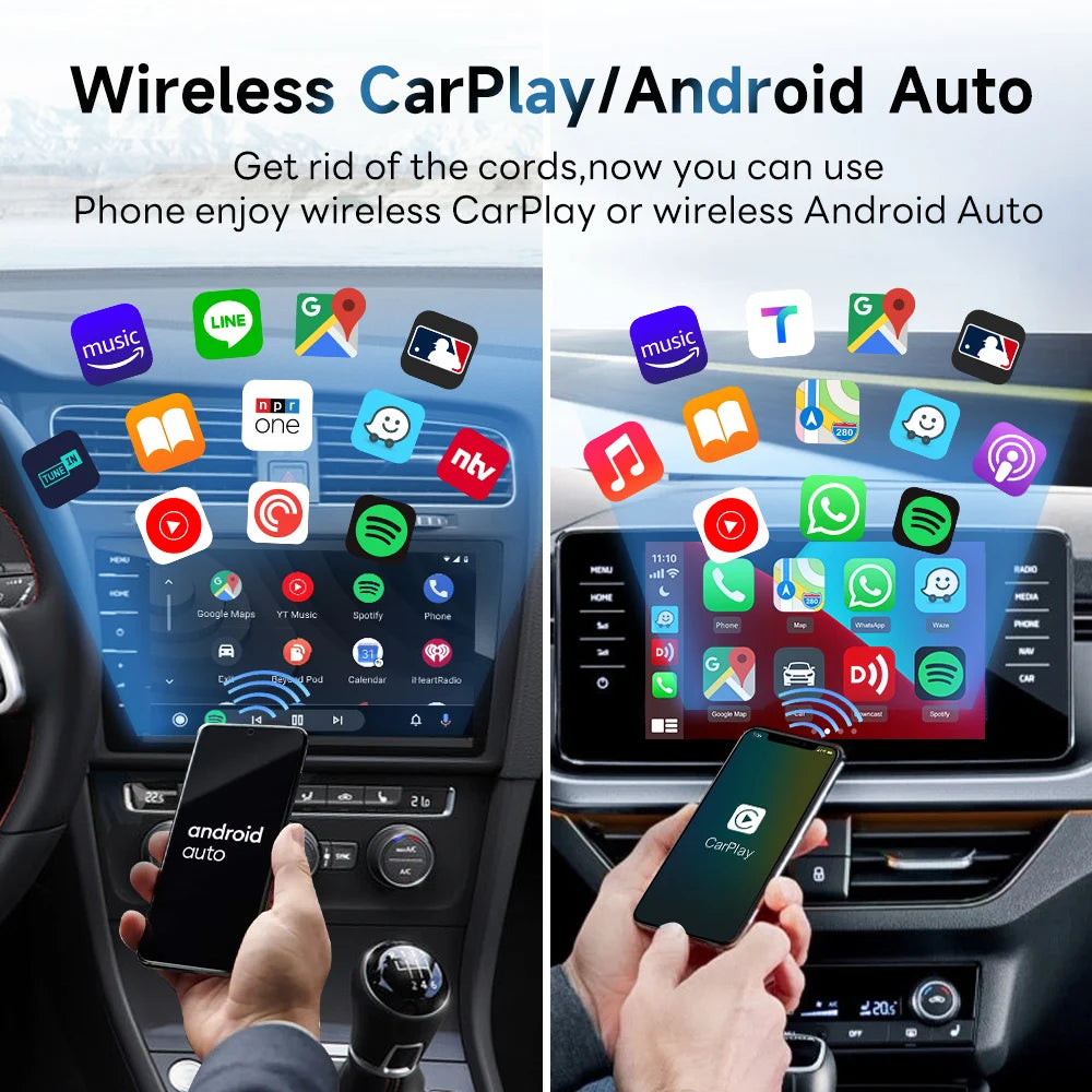 Wired to Wireless CarPlay Android Auto Smart Adapter